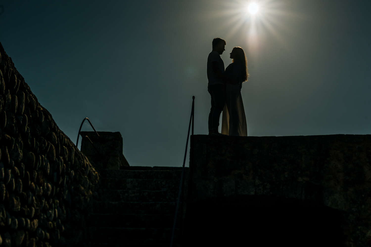 Silhouette in Sassnitz hochzeitsfotograf in sassnitz, Fotograf sassnitz, silhouette, sonne, brautpaar