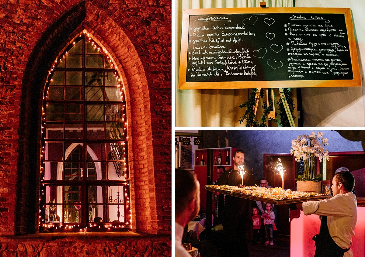 hochzeit in der kirche magdeburg, buffet, kirchenfenster