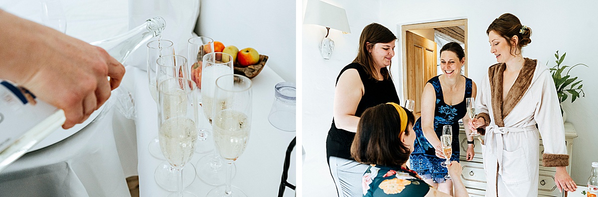 sekt anstossen reportage hochzeitsbild braut gettingready vorbereitung