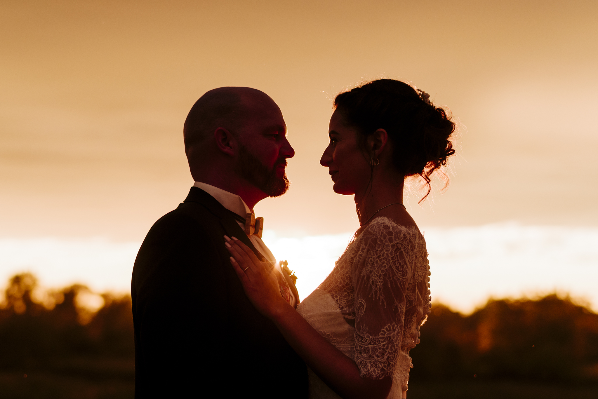 hochzeitsfotograf in gießen hessen, Sonnenuntergang, Silhouette