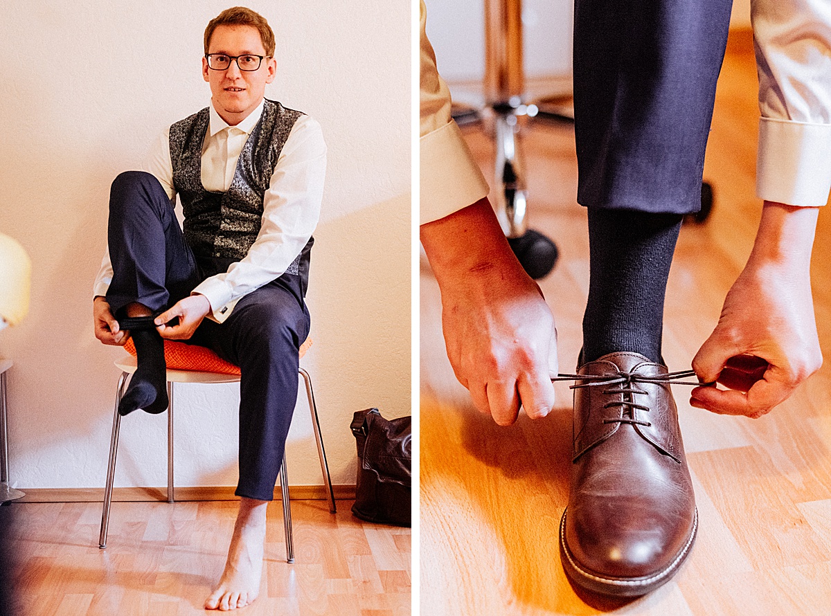 ankleiden, bräutigam, groom, getting ready, schuhe, shoes