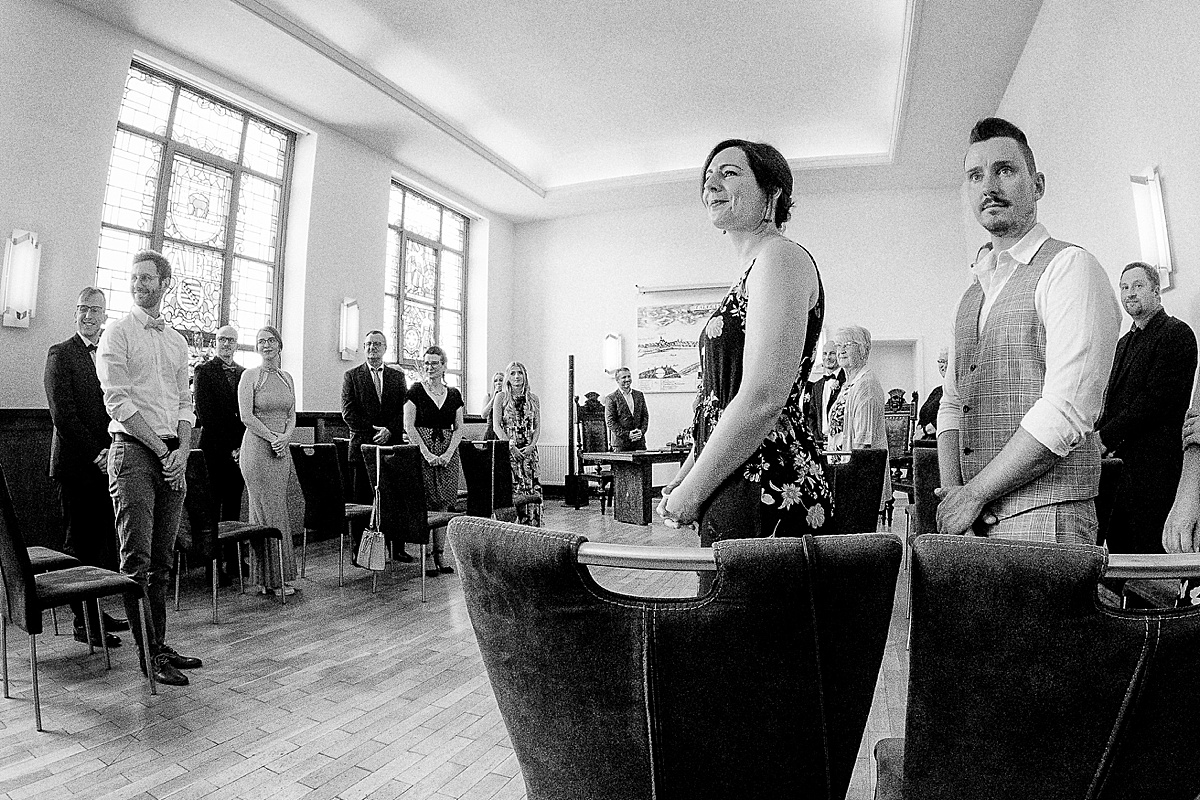 Hochzeitsgäste, Trauung, bnw, Hochzeit in calbe
