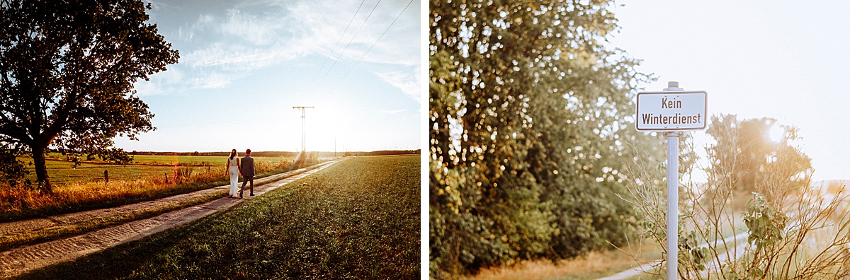 Brautpaar, Landschaft, Altmark, Hochzeitsreportage, kein Winterdienst 