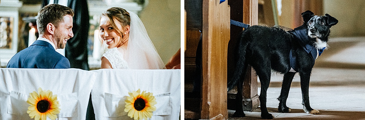 brautpaar, hochzeit kirche, hund, reportage, hochzeitsfotograf altmark