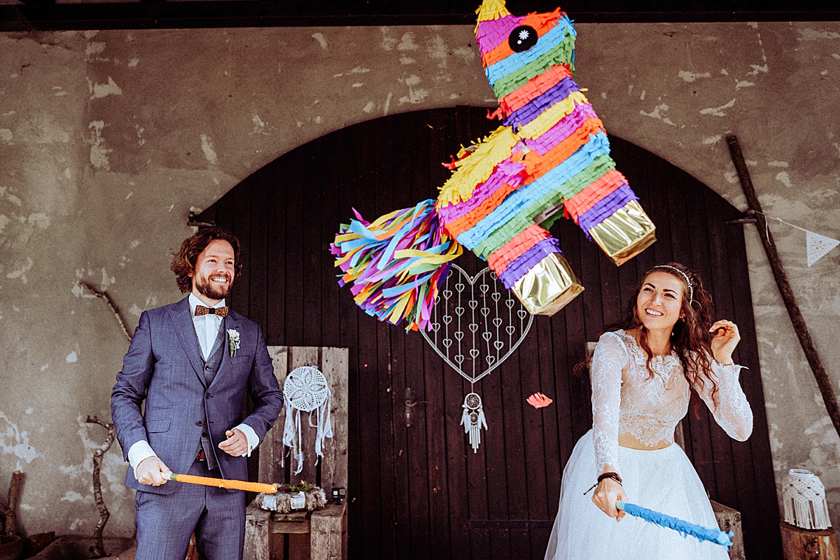 brautpaar, piñata, wedding, tradition, scheuenhochzeit